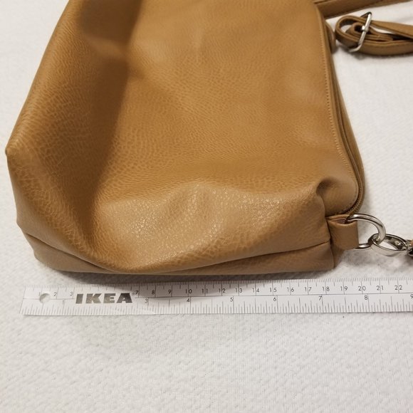 Tan Slouchy Hobo Crossbody Side Bag with Adjustable Straps - Picture 13 of 13